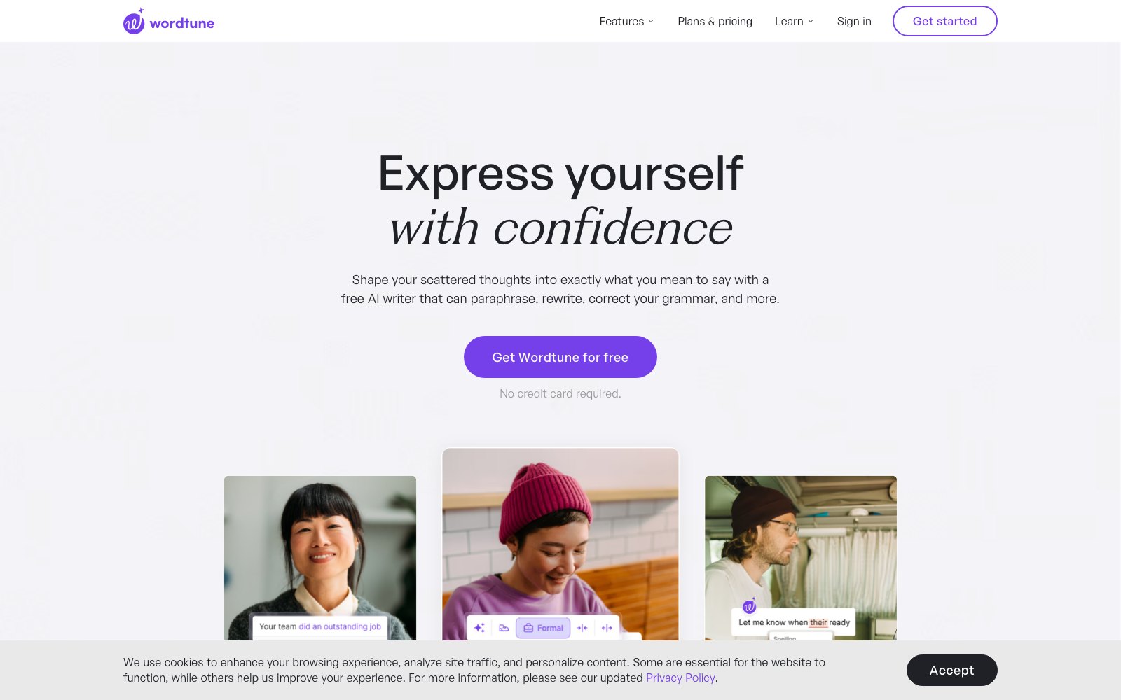 Wordtune homepage screenshot