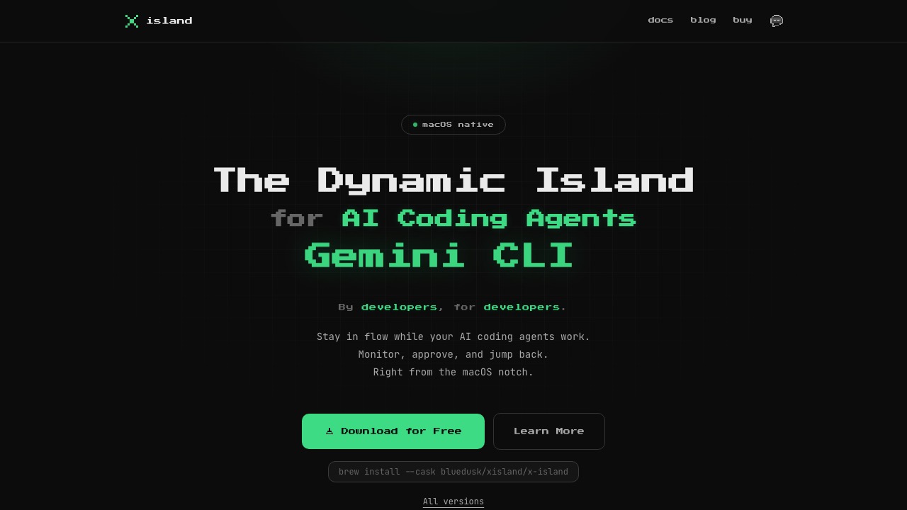 X Island 홈페이지 스크린샷